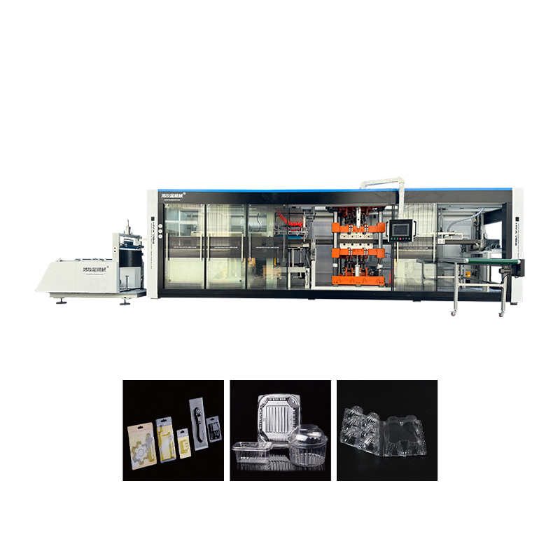 Full automatisk forming/skjæring/stabling av plastmaskiner