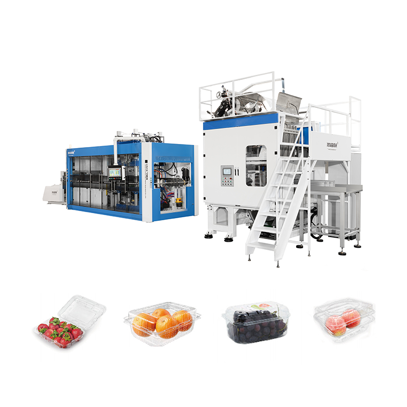Høyhastighets automatisk termoformingsmaskin + horisontal trimmingsmaskin